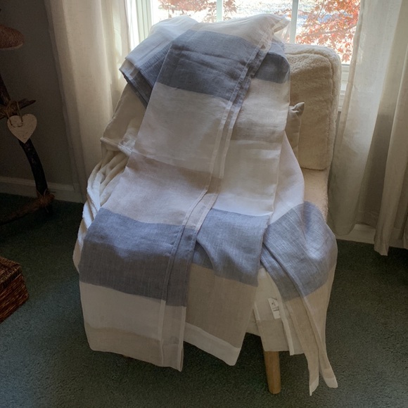 Window curtains 95”L x 40”W semi-sheer coastal neutral linen NEW - Picture 9 of 10